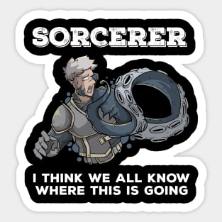 Wizard Mage RPG PnP Roleplaying Dungeon Sorcerer Meme Gift Sticker